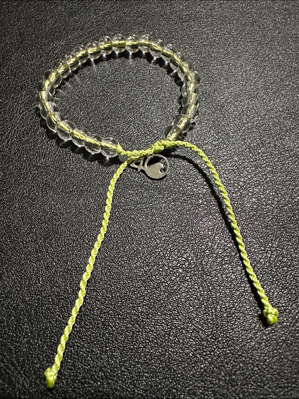 4Ocean Clear 6.4mm Glass Beaded Adjustable Bracelet - Picture 9 of 10